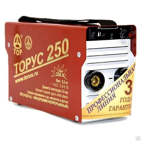 Сварочный инвертор ТОРУС-250 НАКС+ комплект проводов