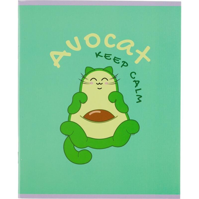 Тетрадь общая №1 School Avocat А5 48 листов в клетку на скрепке обложка с рисунком ВД-лак