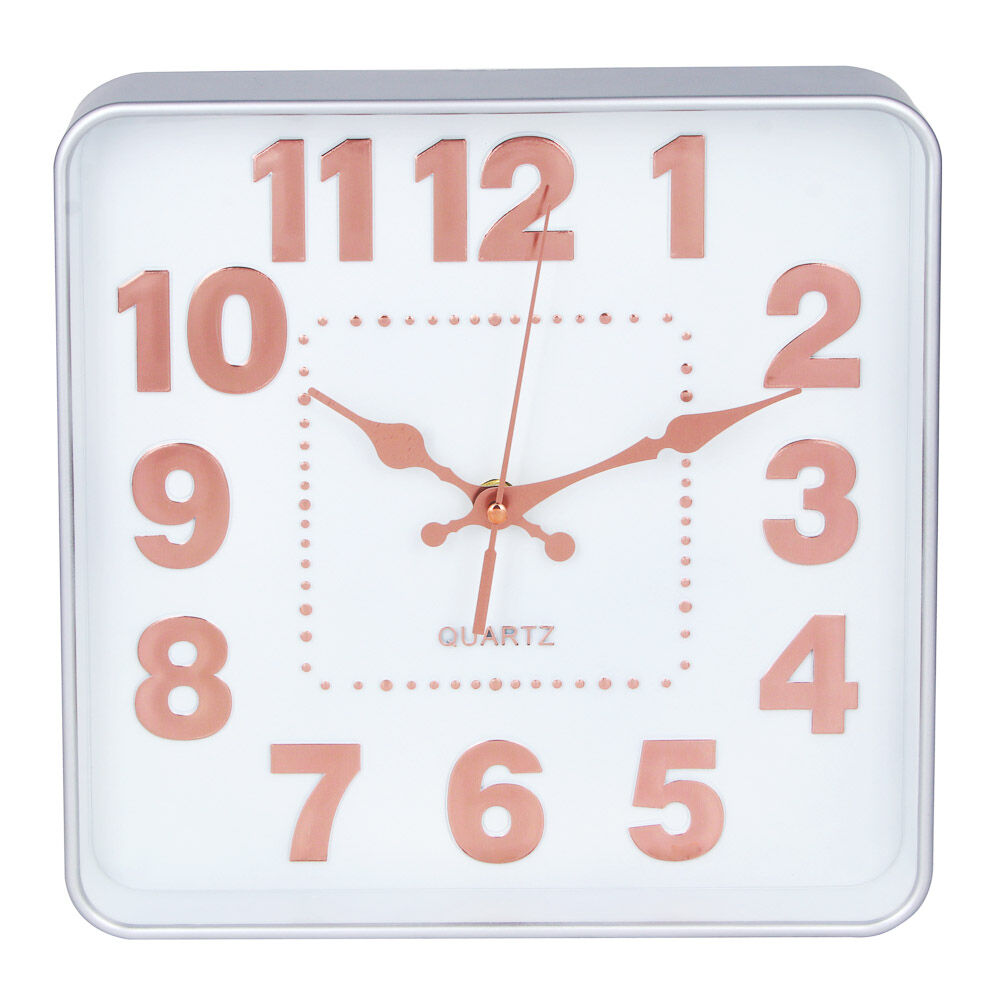LADECOR CHRONO Часы настенные квадратные, пластик, 25x25x4см, 1xAA, арт.06-5