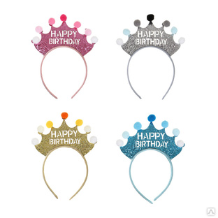 FNtastic Ободок праздничный С Днем Рождения, пластик, 21x17 см, 4 цвета #1