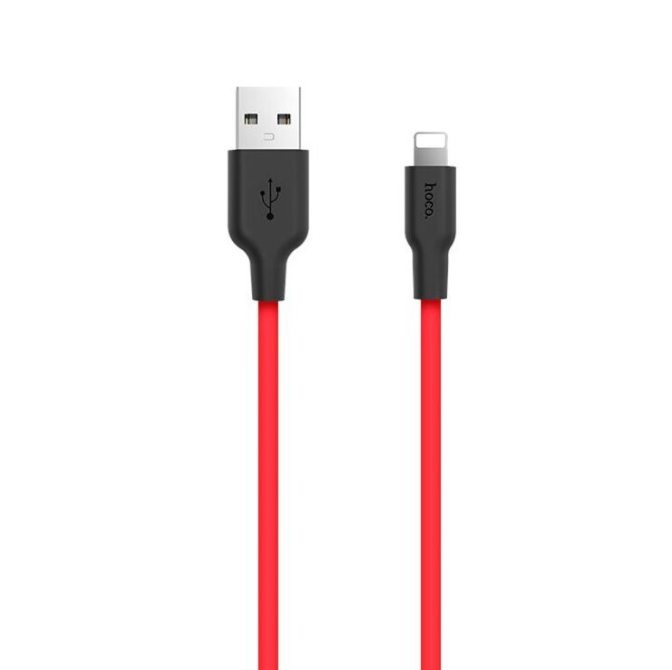 USB кабель шт.USB (A) - шт.Lightning 1,0м, 2,0А особо прочный, красный X21 "Hoco"