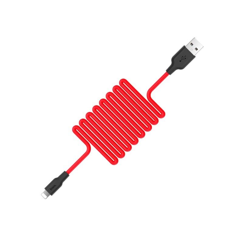 USB кабель шт.USB (A) - шт.Lightning 1,0м, 2,0А особо прочный, красный X21 "Hoco" 2