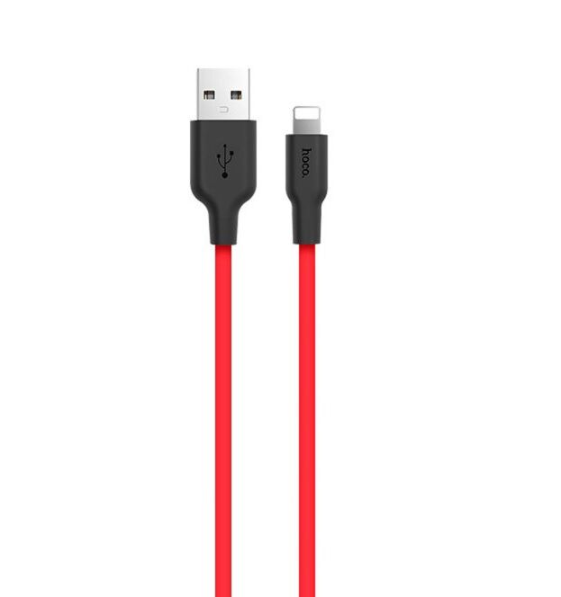 USB кабель шт.USB (A) - шт.Lightning 1,0м, 2,0А особо прочный, красный X21 "Hoco" 7