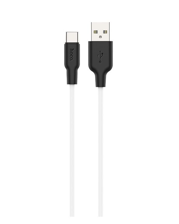 USB кабель шт.USB (A) - шт.Type-C "Hoco" X21 Plus (особо прочный, белый) 3A, 1м 1