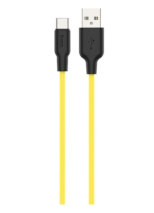 USB кабель шт.USB (A) - шт.Type-C "Hoco" X21 Plus (особо прочный, желтый) 3A, 1м 3