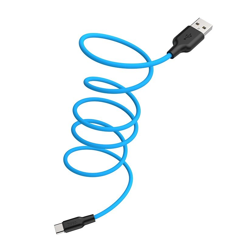 USB кабель шт.USB (A) - шт.Type-C "Hoco" X21 Plus (особо прочный, синий) 3A, 1м 1