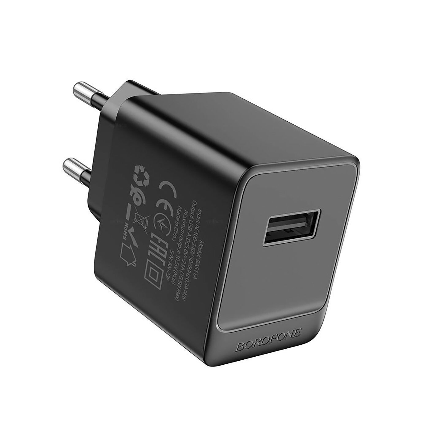 Адаптер постоянного тока BoroFone BAS11A, 1гн.USB 5В, 2,1А, черный 2