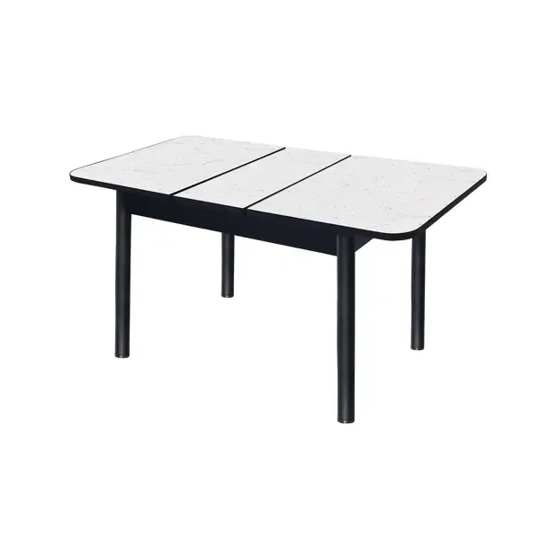 Кухонный стол раскладной прямоугольный Астола Дублин 108-138x68 см HPL пластик цвет белый мрамор