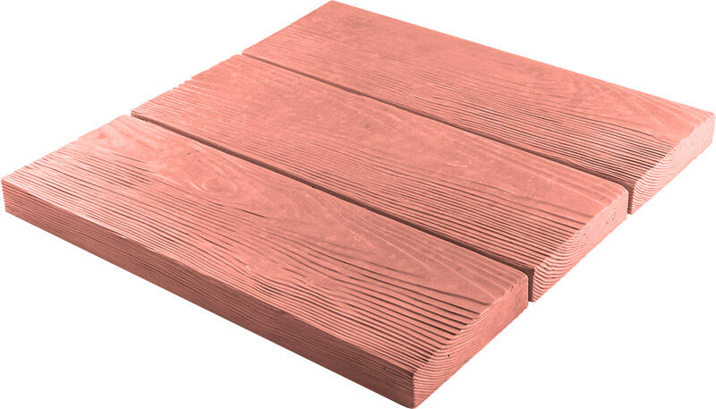 Тротуарная плитка Три доски 500х500х60 мм красная
