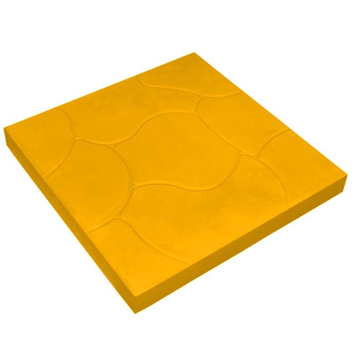 Тротуарная плитка вибролитьевая Облако 350х350х30 мм желтая