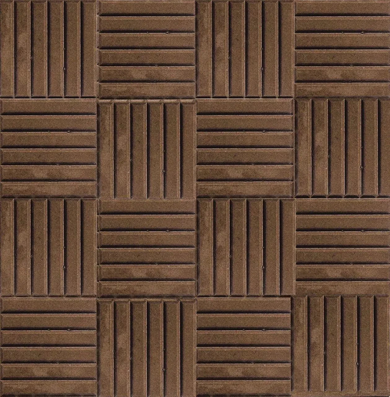 Тротуарная плитка вибролитьевая Паркет 300х300х30 мм коричневая