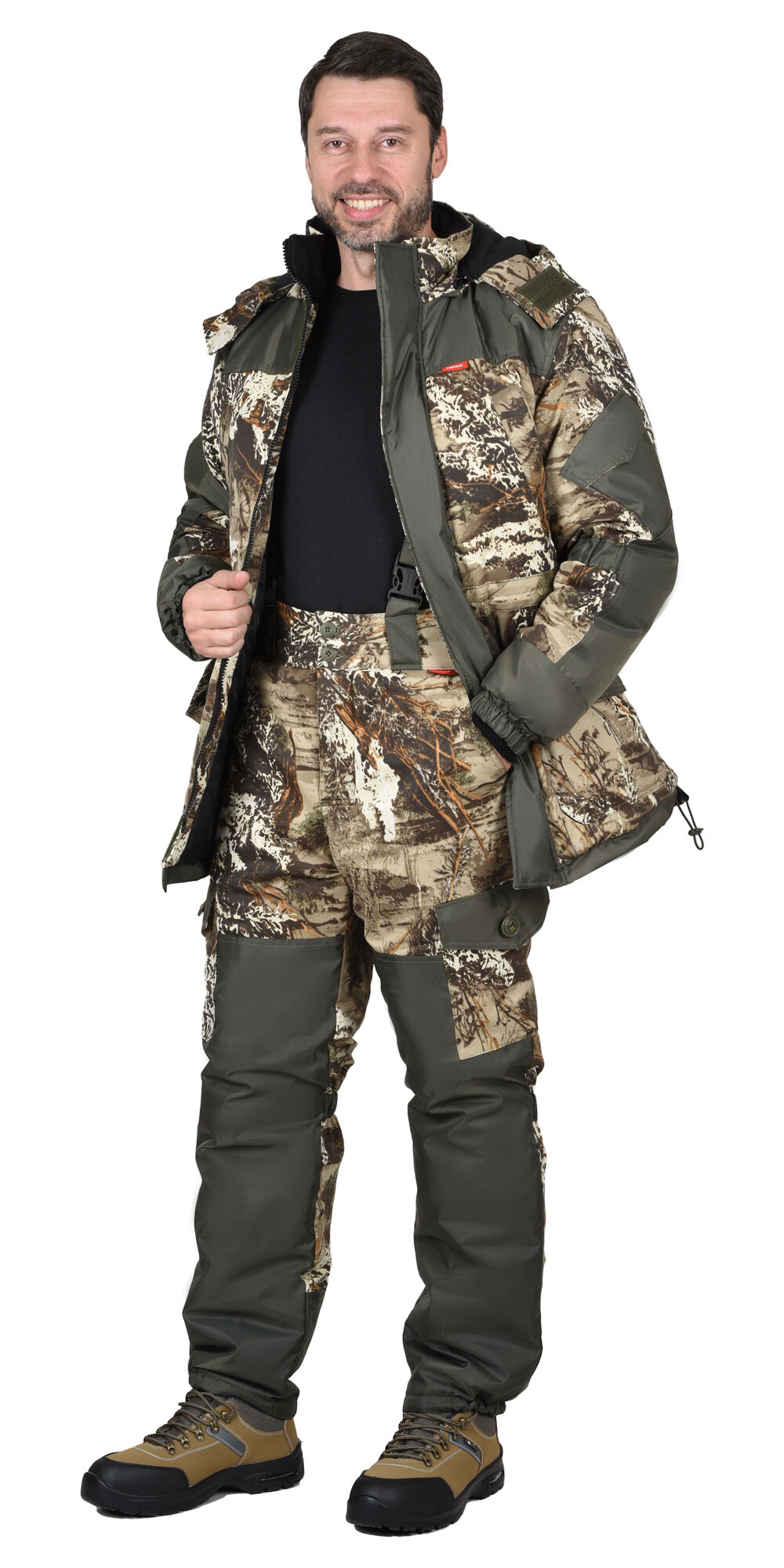 Костюм ГОРКА зимний: куртка длинная, брюки (ткань CROWN-230) КМФ Серый мох