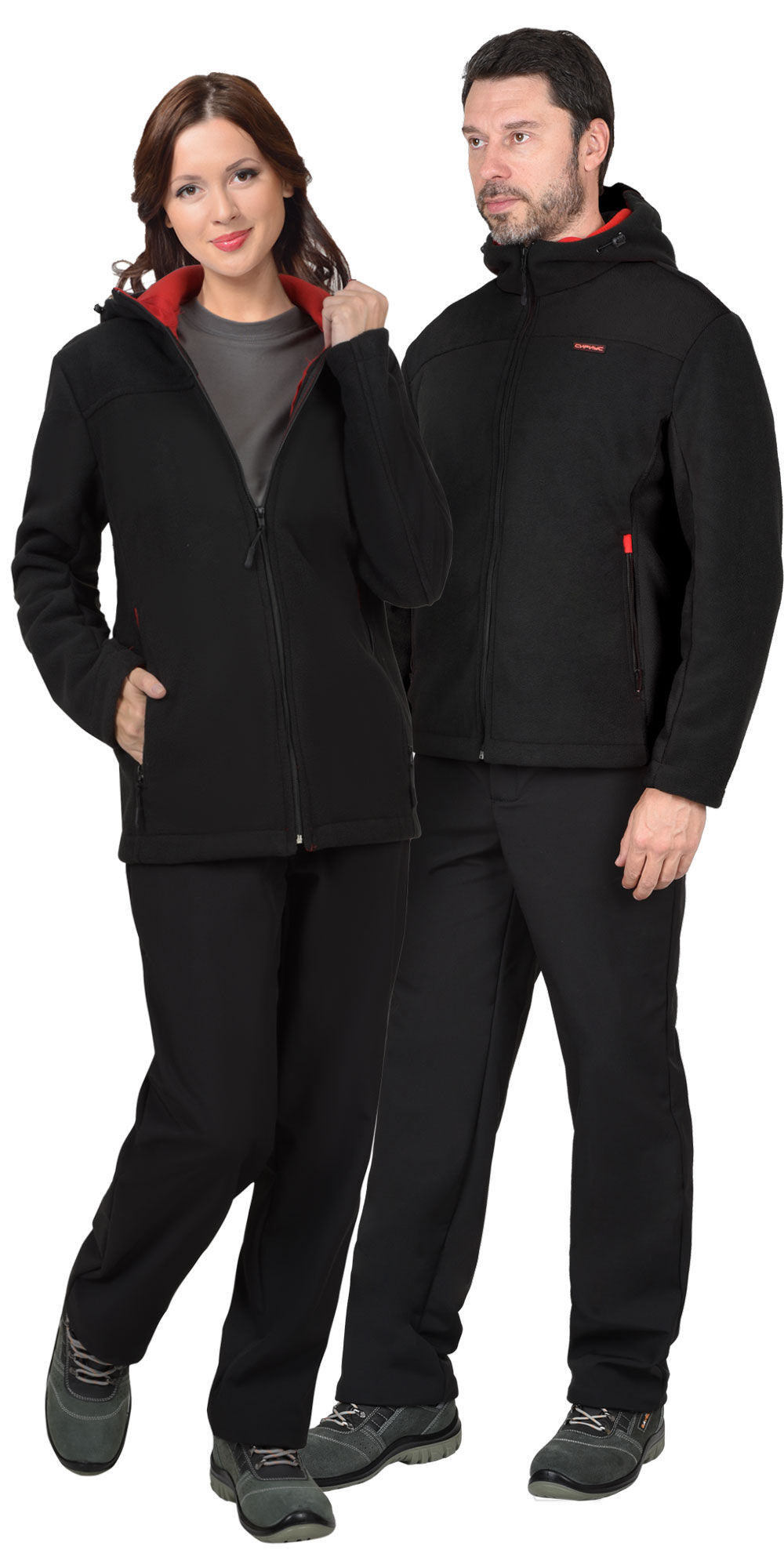 Куртка флисовая ТЕХНО (флис дублированный) черная