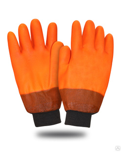 Перчатки утепленные Safeprotect ВИНТЕРЛЕ Оранж РП (ПВХ, утепленные х/б ткань с начесом) #1