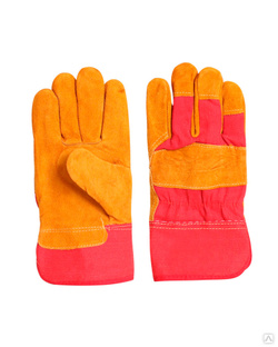 Перчатки спилковые комбинированные желтые с красным (тип РЛ) 