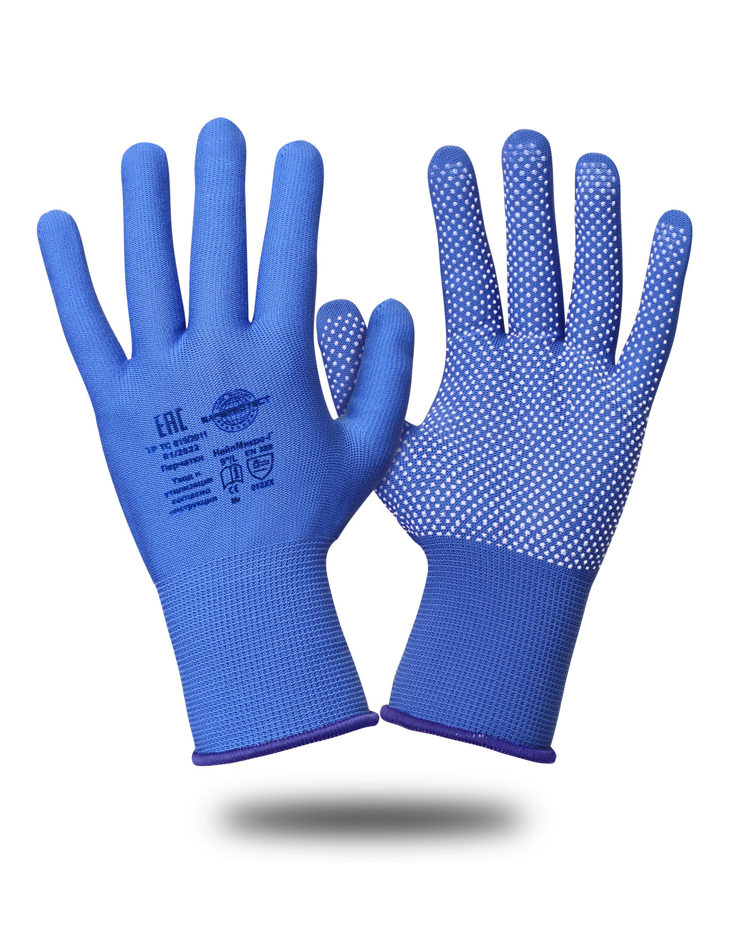 Перчатки Safeprotect НейпМикро-Г (нейлон+ПВХ-микроточка, голубой)