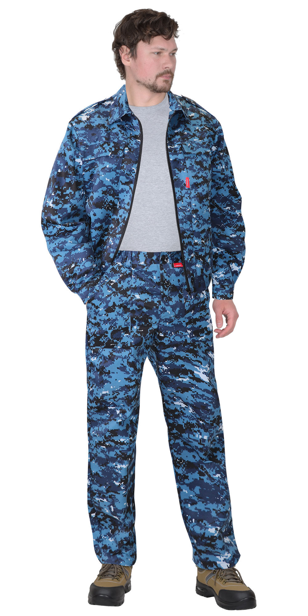 Костюм БЛОКПОСТ куртка, брюки (ткань кроун-принт) КМФ Цифра синяя