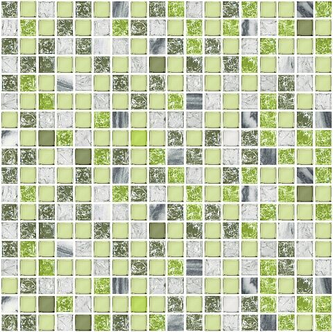 Керамическая плитка Керамин Azori Элара Verde Зеленая Глянцевая Мозаика 30х30