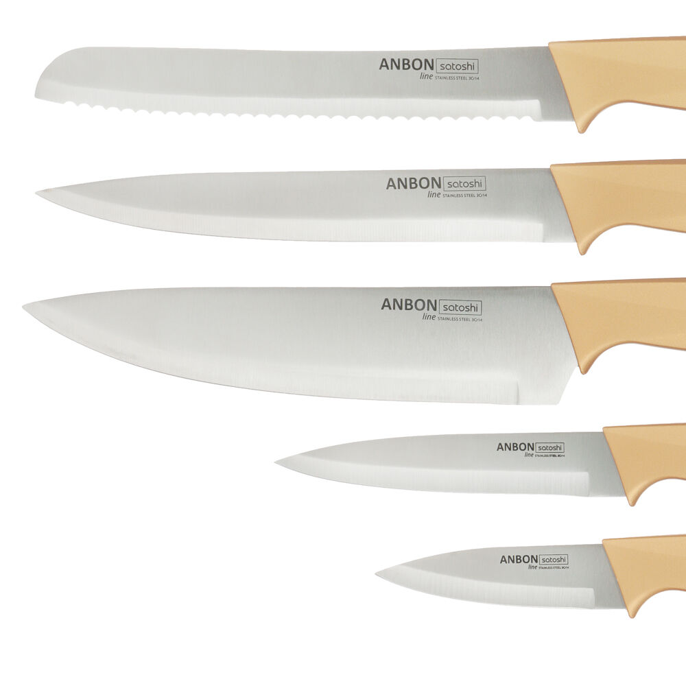 SATOSHI Анбон Набор ножей кухонных 8пр, вращающаяся подставка 6