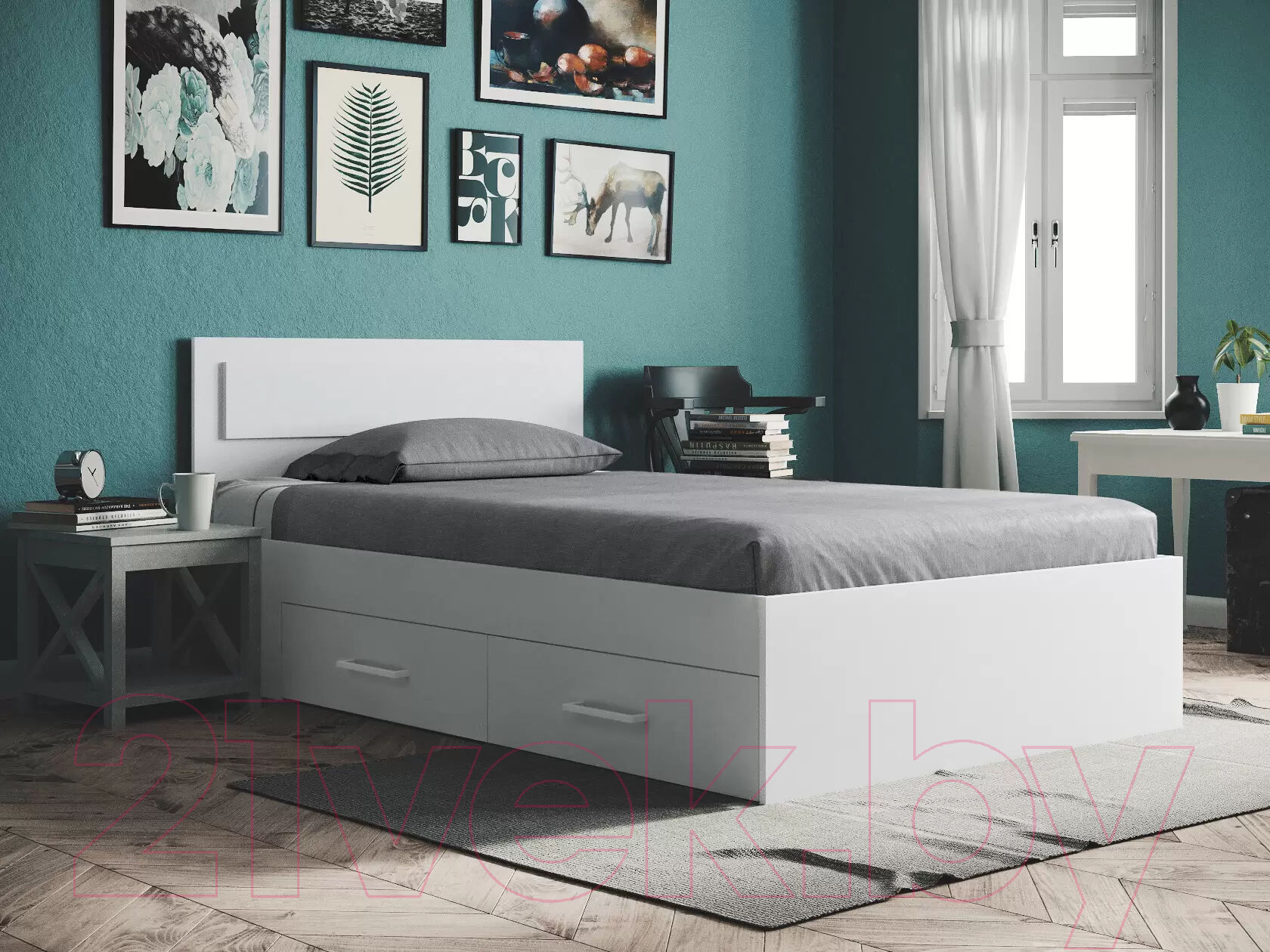 Двуспальная кровать Mio Tesoro Абрау с ящиками 160x200 5