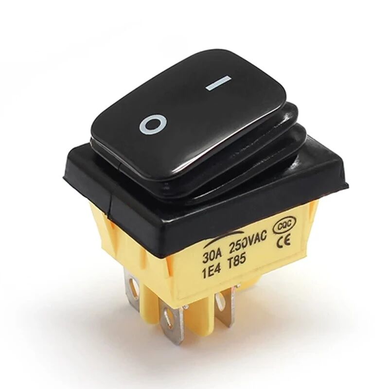 Переключатель с подсветкой и влагозащитой KCD4-FLN on-off 4 контакта 30A, 250В (жёлтый) 1
