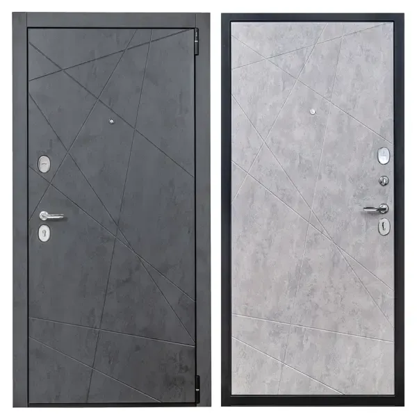 Дверь входная металлическая Порта Р-3 Graphit Art/ Grey Art 880 мм правая