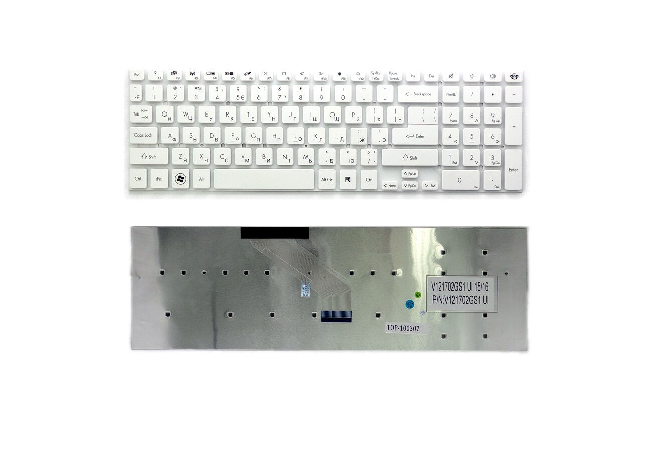 Клавиатура для Packard Bell EasyNote LS11 TS11 LV11 TS44 TS45 белая p/n: MP-10K33SU-698