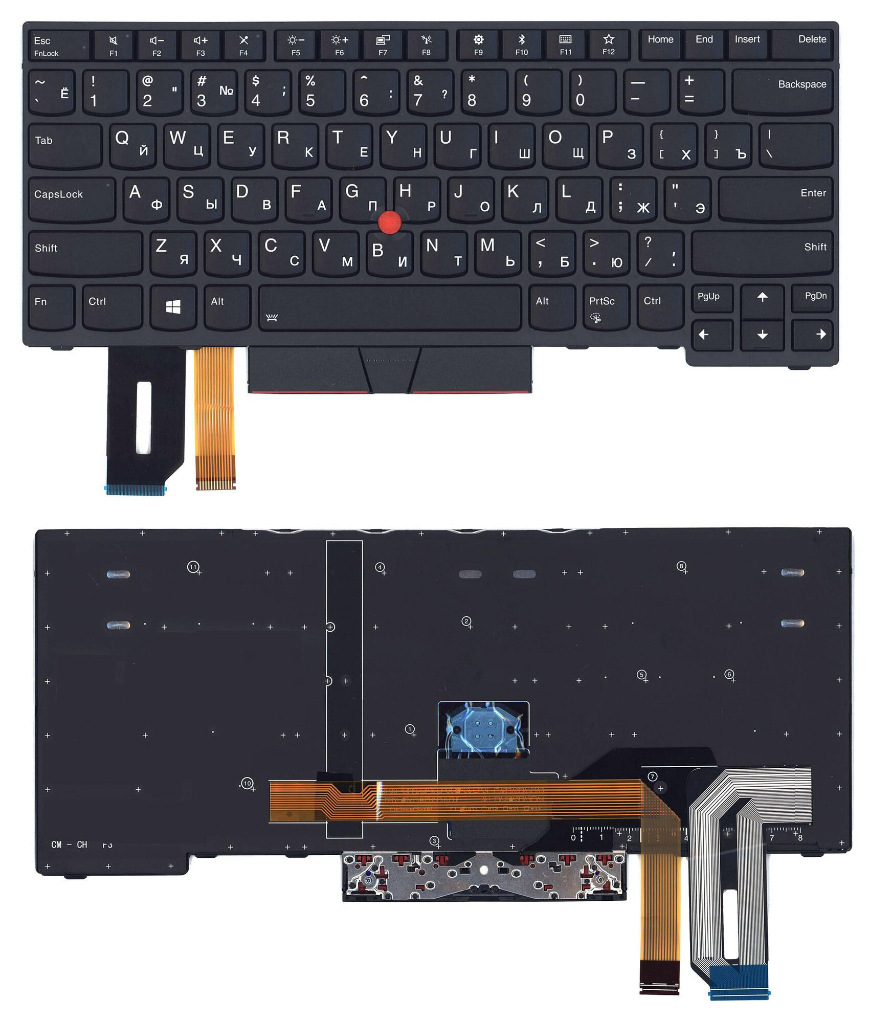 Клавиатура для ноутбука Lenovo E480 T480 P43s черная с подсветкой p/n: 01YP382, SN20P33252, SN5371BL