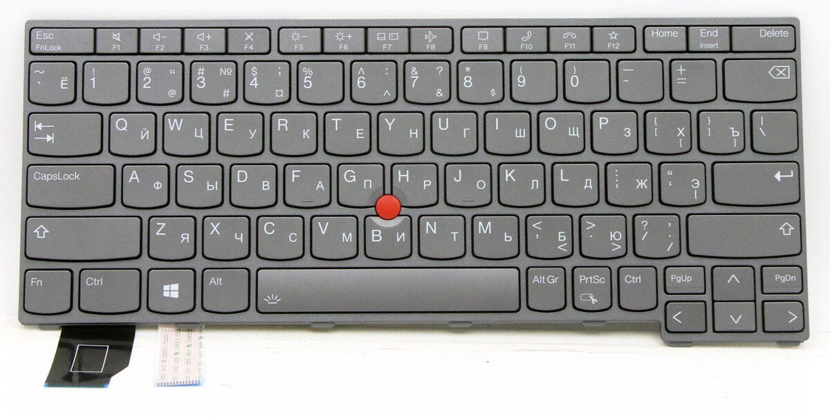 Клавиатура для ноутбука Lenovo ThinkPad X13 Gen 2 серая p/n: 5N21A21870, 5N21A21796, 5N21A21944