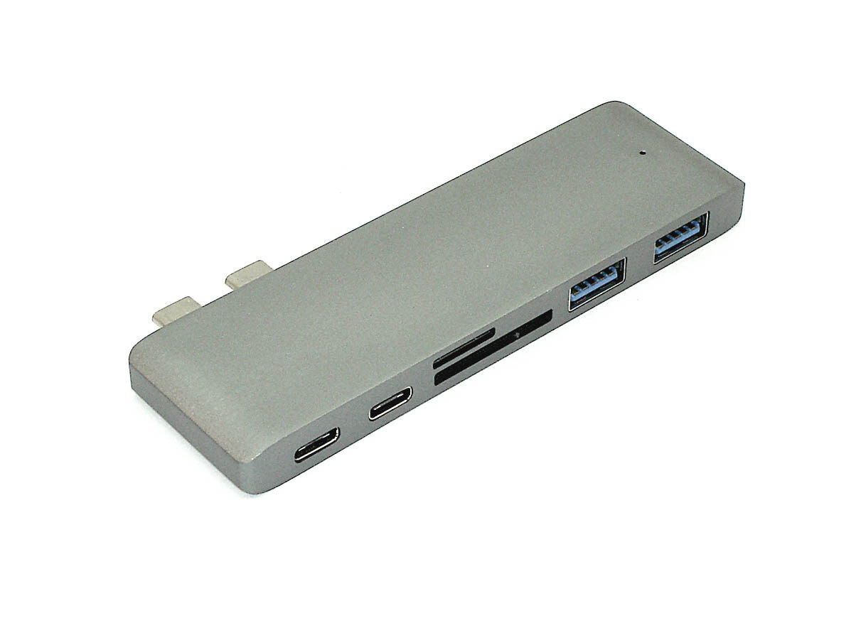 Адаптер сдвоенный Type C на USB 3.0*2 + Type C* 2 + SD/TF для MacBook Переходники для ноутбуков