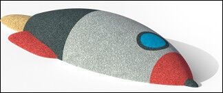Резиновая фигура Ракета 2300х800х350 для детской площадки из ЭДПМ крошки