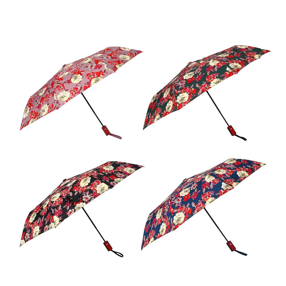 Зонт женский, полуавтомат, сплав, пластик, полиэстер, 55см, 8 спиц, 4 цвета, арт.6 1