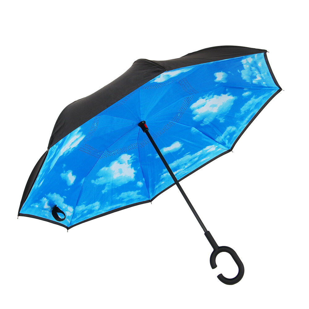 Зонт реверсивный (обратное сложение), сплав, пластик, полиэстер, 58 см, 8 спиц, 3 дизайна  3