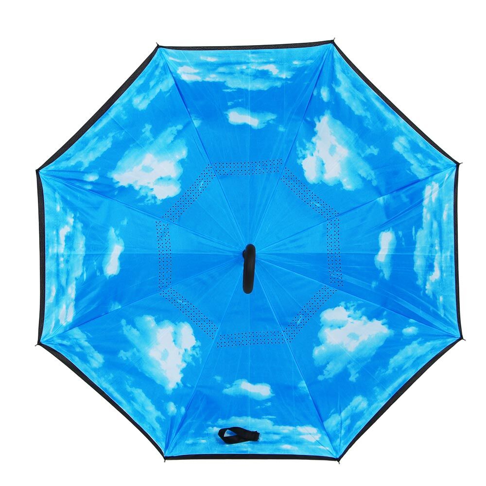 Зонт реверсивный (обратное сложение), сплав, пластик, полиэстер, 58 см, 8 спиц, 3 дизайна  5