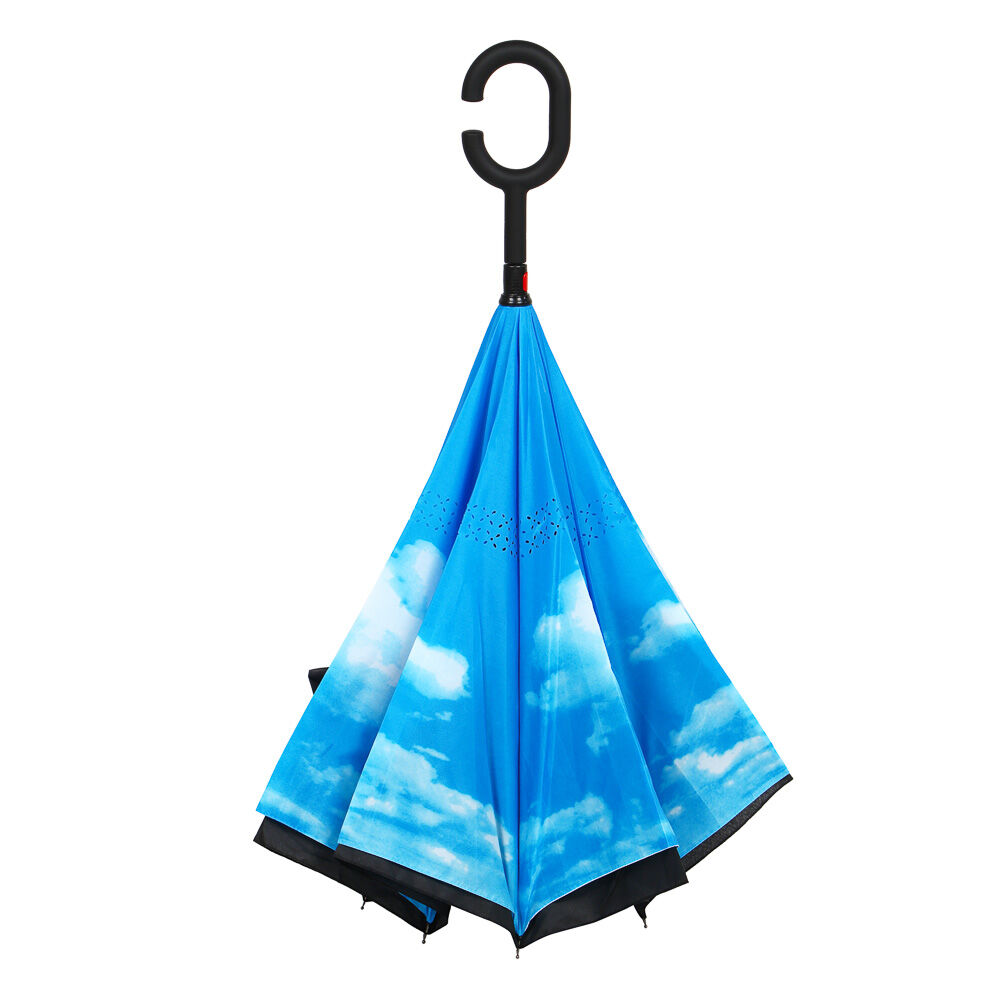 Зонт реверсивный (обратное сложение), сплав, пластик, полиэстер, 58 см, 8 спиц, 3 дизайна  6