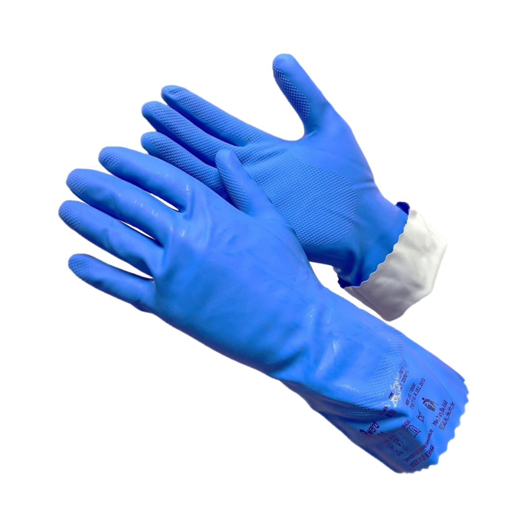 Перчатки из латекса и нитрила, синего цвета