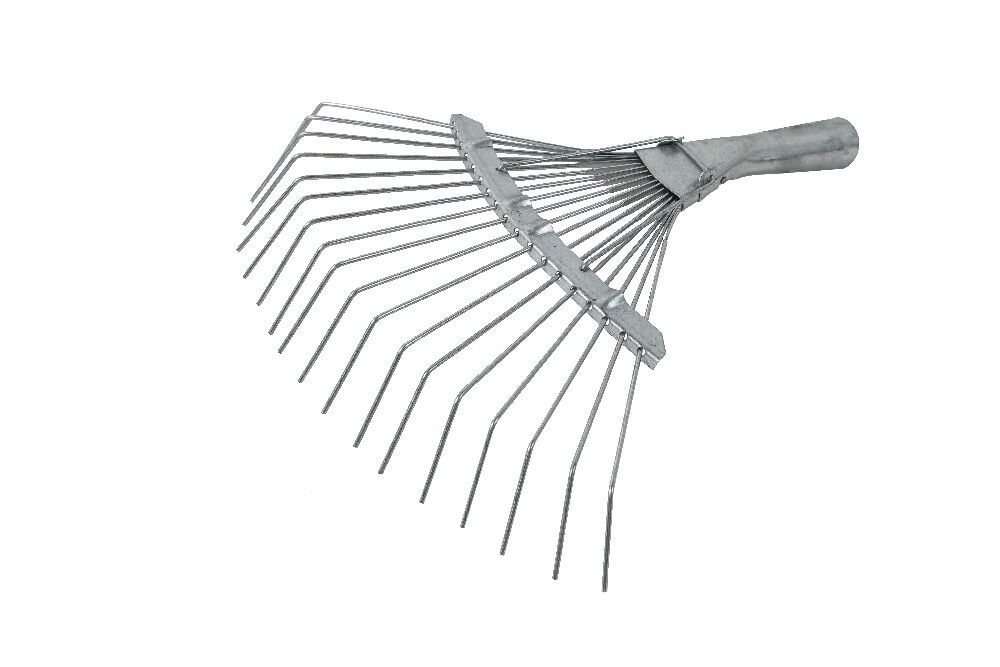Грабли веерные проволочные оцининкованные, ширина 350 мм, 18 зубьев, тулейка 30 мм, без черенка