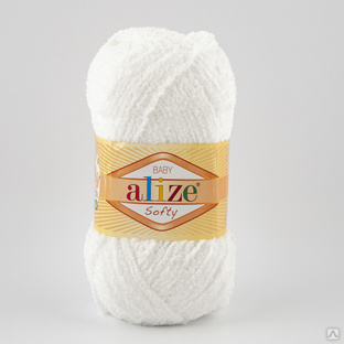 Alize Softy цвет Белый 100 Полиестер 115 м/ 100 гр 