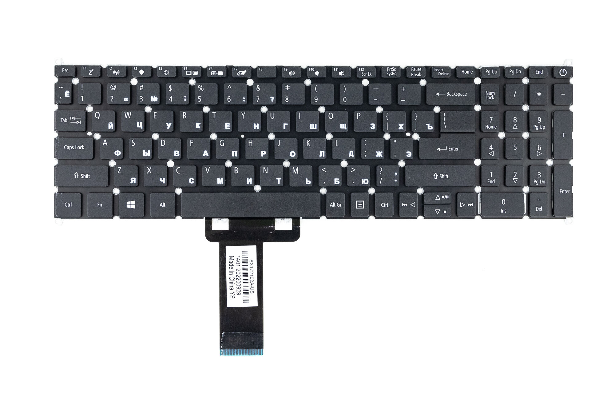 Клавиатура для Acer A715-74G A715-75G без подсветки p/n: 94704E3BK201, ACM16P53UA, NKI15130TD