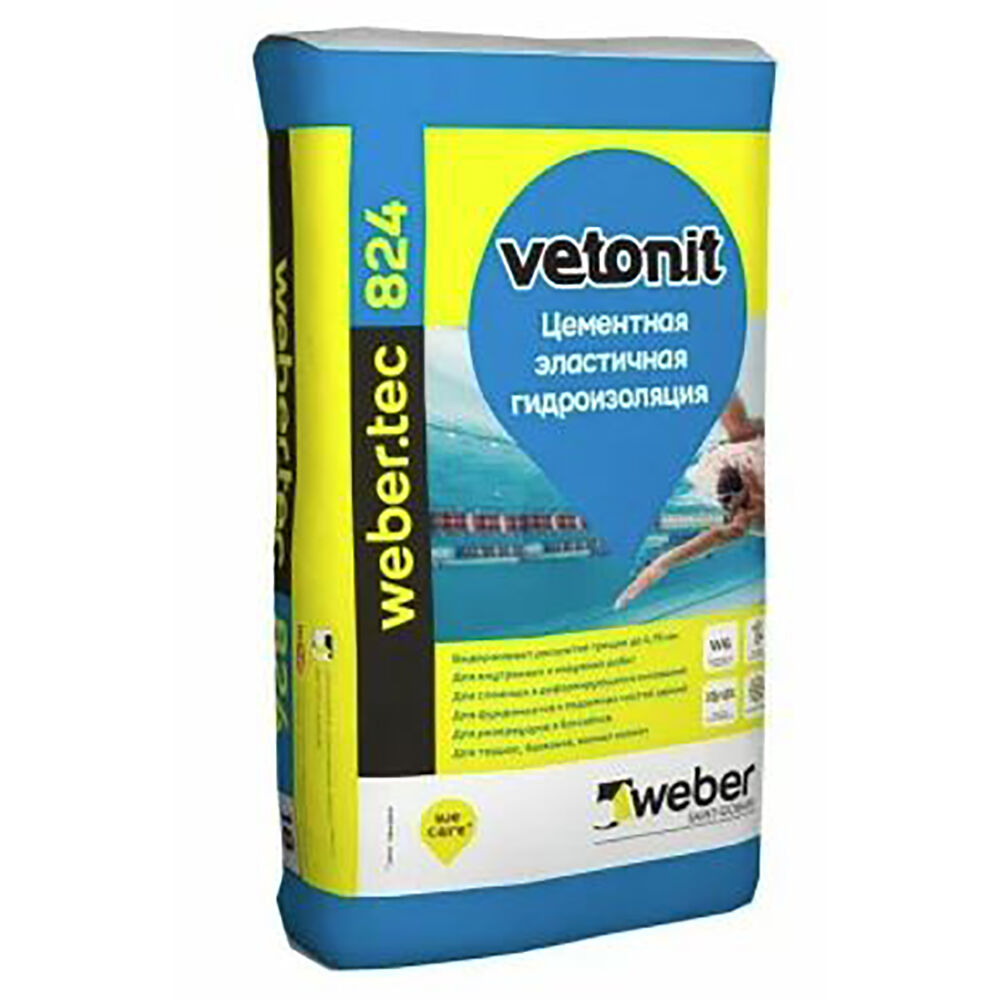 Цементная эластичная гидроизоляция Вебер тек 824 18 кг Vetonit