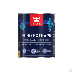 Краска для влажных помещений Tikkurila Euro Extra 20 C полуматовая 9 л 