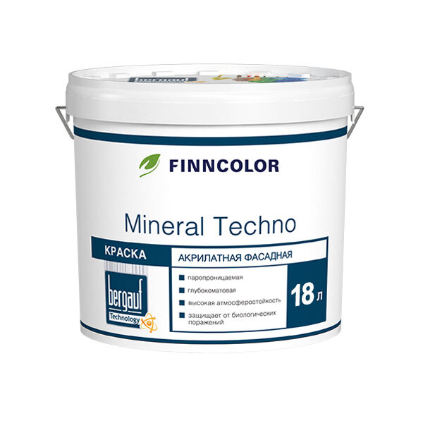 Краска Фасадная Finncolor Mineral Techno Mra База А 18 л