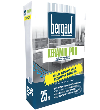 Плиточный клей Keramik Pro 25 кг РФ Bergauf
