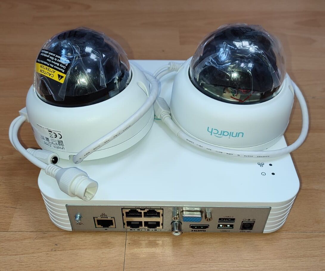 Комплект видеонаблюдения на 2 IP камеры 4 Мп Uniarch IPC-D114-PF28