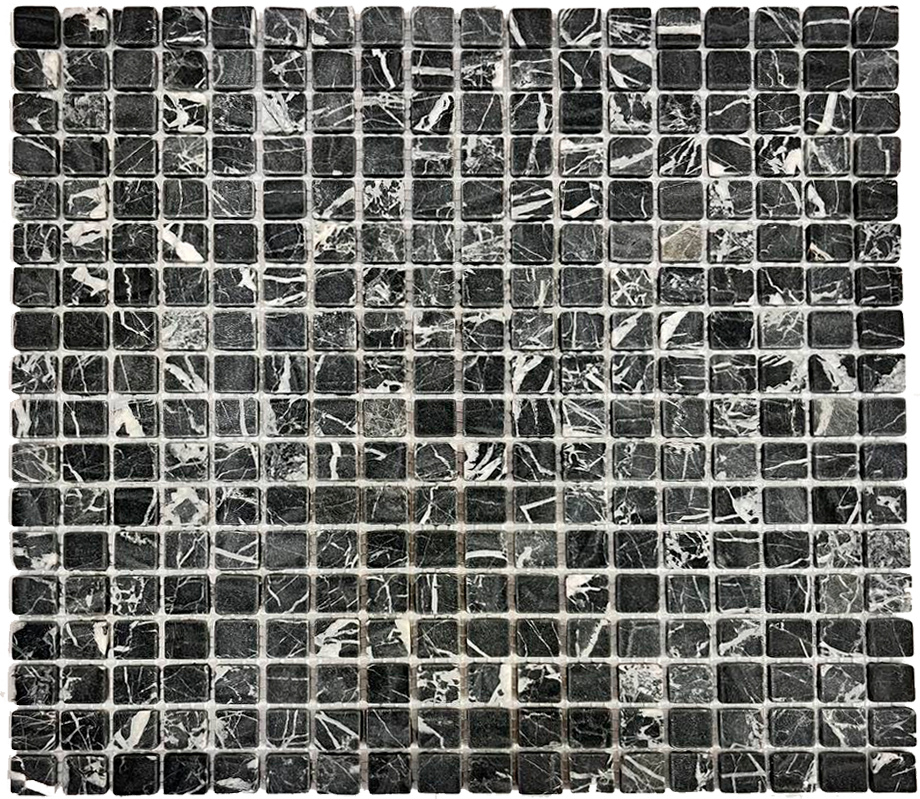 Мозаика каменная NERO MARQUINA TUM 15x15х4 мм orro черная матовая
