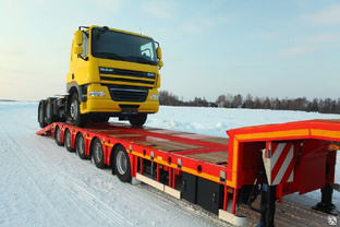 Аренда низкорамного трала полуприцеп МАЗ-975800-2012 (шаланда) (27 тонн) 