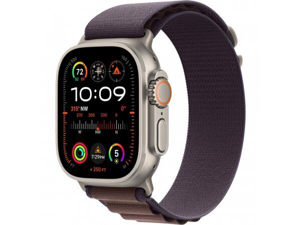 Смарт часы Apple Watch Ultra 2 GPS + Cellular, 49mm Titanium Case with Indigo Alpine Loop - Medium