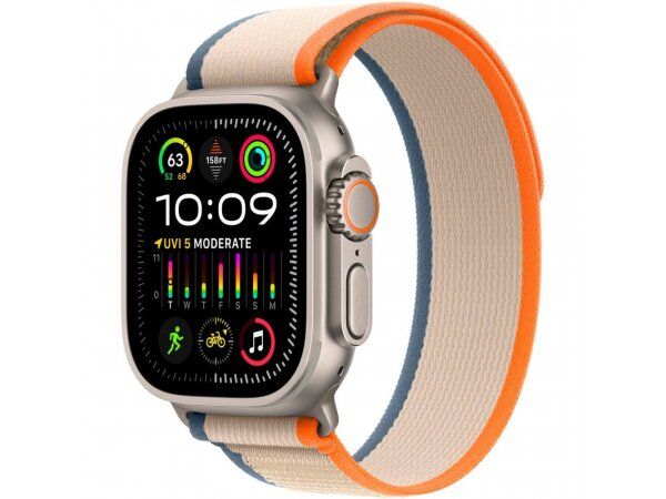Смарт часы Apple Watch Ultra 2 GPS + Cellular, 49mm Titanium Case with Orange/Beige Trail Loop - S/M