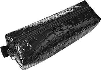 Пенал-косметичка Brauberg ''Ultra black'', ''крокодиловая кожа'', 20х6х4 см, 223909 ''Ultra black'' ''крокодиловая кожа'