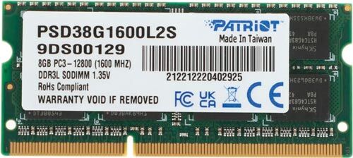 Оперативная память Patriot SO-DIMM DDR3L 8GB 1600MHz Signature Line (PSD38G1600L2S)